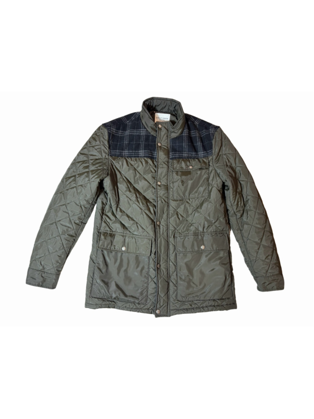 Cole Haan Signature Quilted Field Jacket M Plaid Heritage Barn Coat Preppy